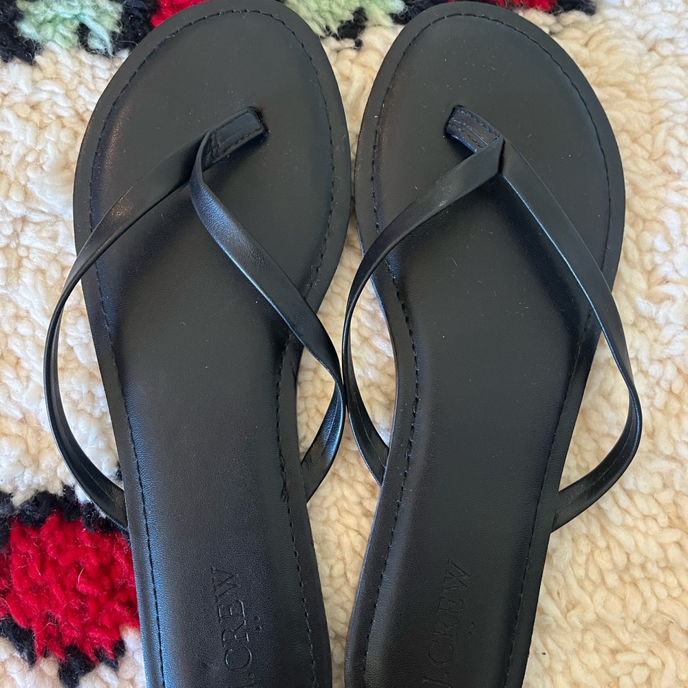 J. Crew Black Women's Flip Flops Size 8